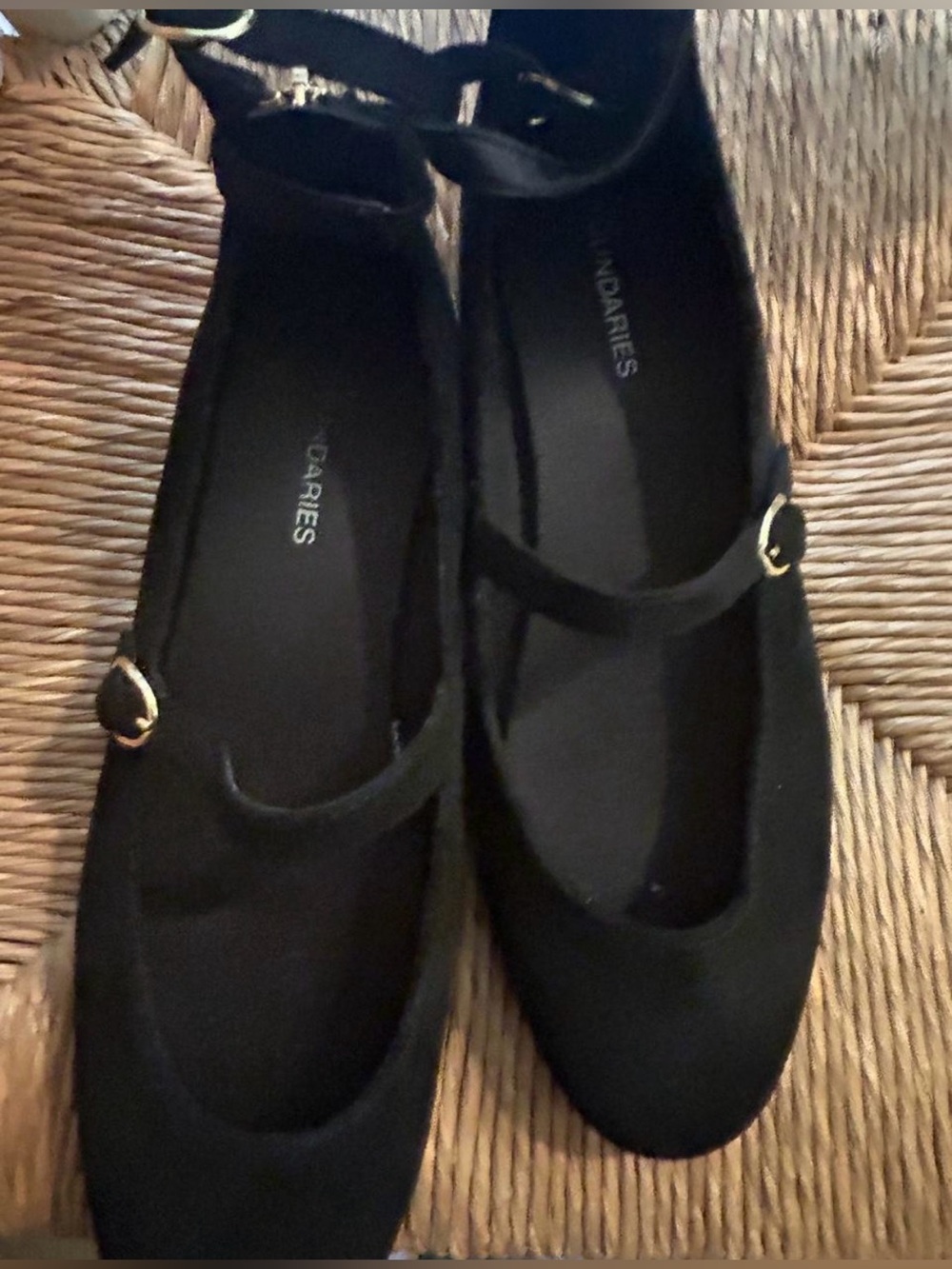 No Bo Black Mary Jane Flats with Ankle Strap